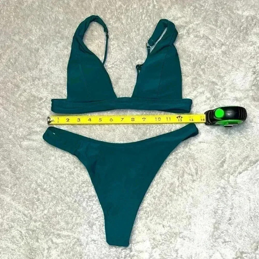 Bikini 2 Piece Bikini Swimsuit Green Size Med - Picture 3 of 5